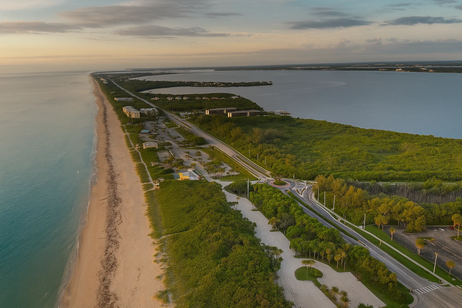 Aerial overview of Jensen Beach housing market 2025.