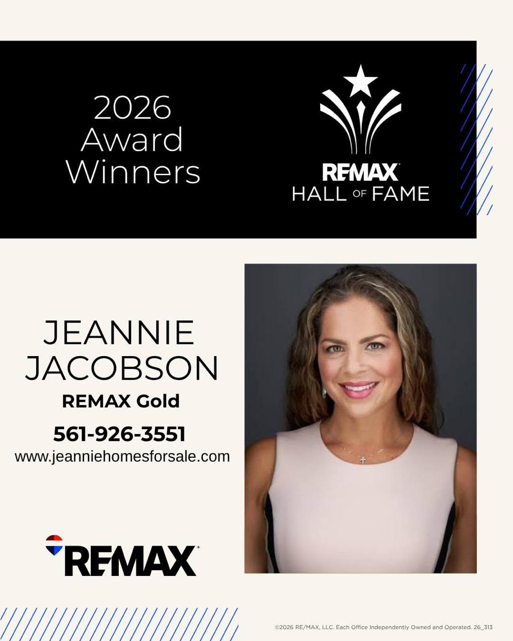 HONORED TO BE INDUCTED INTO THE RE/MAX HALL OF FAME — JEANNIE JACOBSON