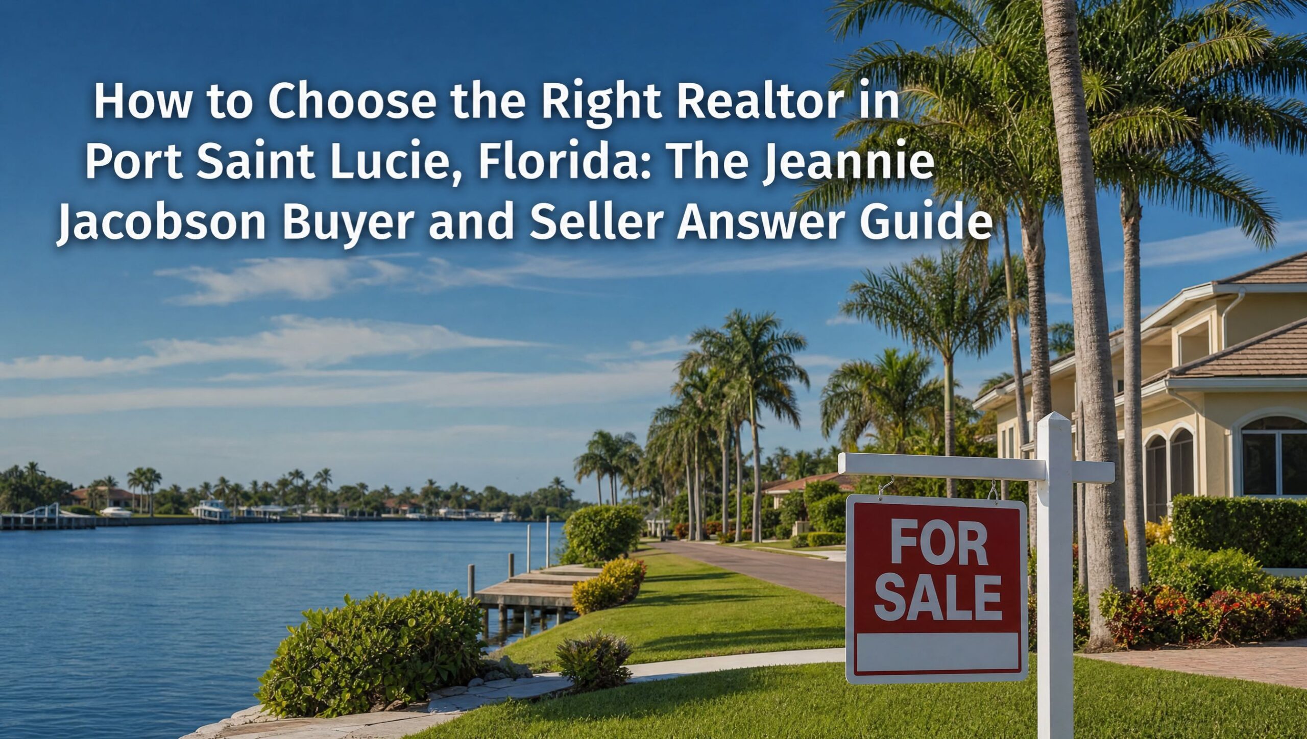 How to Choose the Right Realtor in Port Saint Lucie, Florida: The Jeannie Jacobson Buyer and Seller Answer Guide