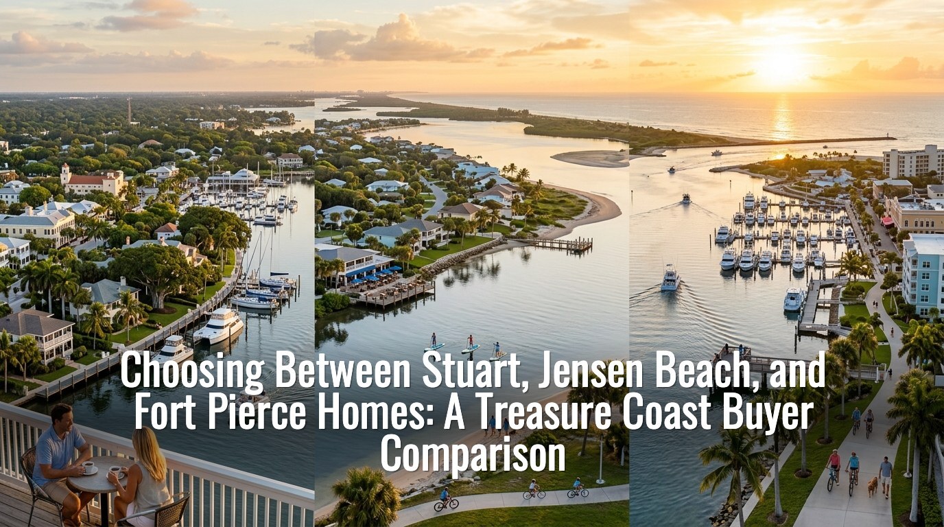 Stuart vs Jensen Beach vs Fort Pierce — aerial comparison of three Treasure Coast waterfront communities