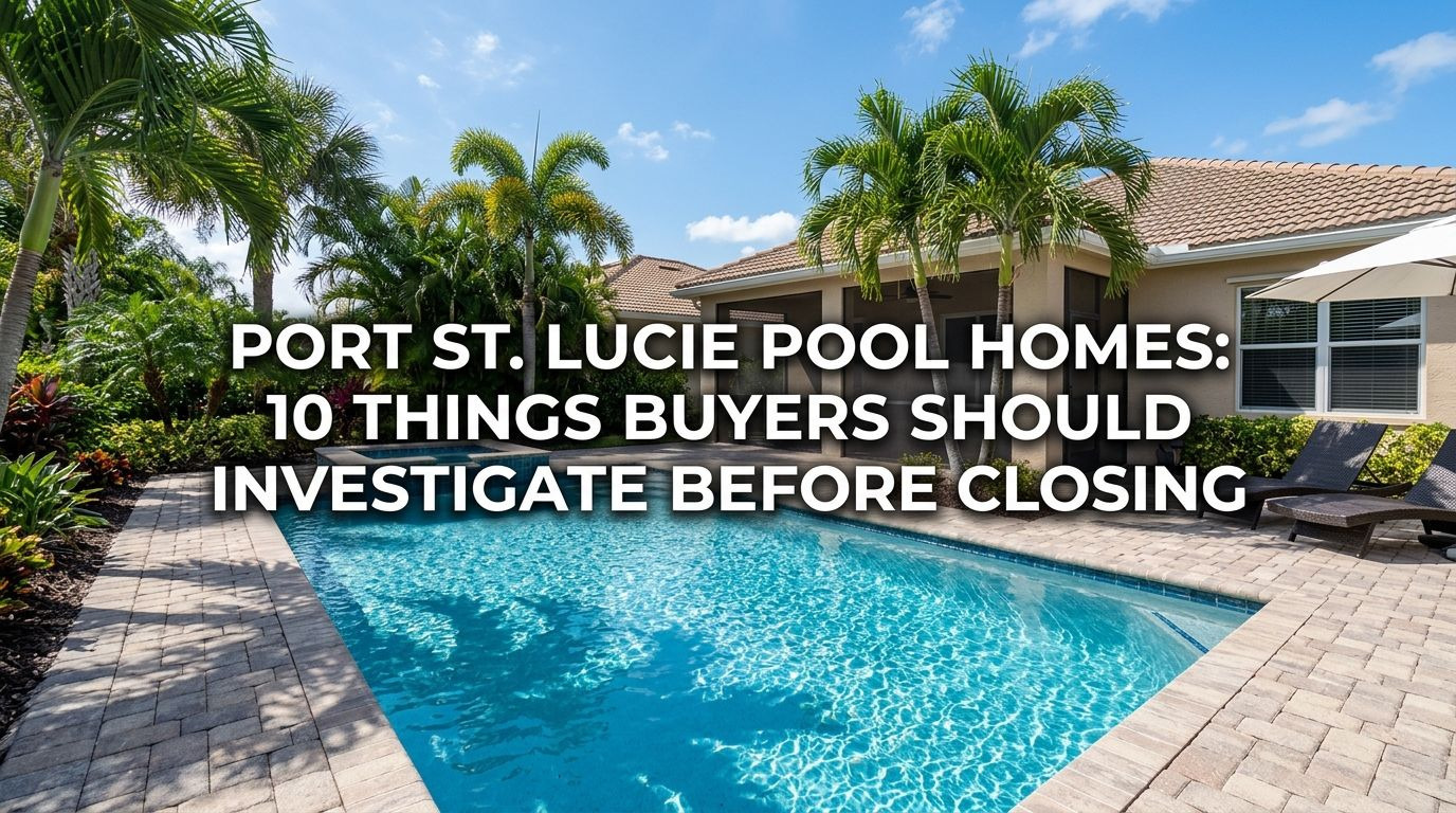 Port St. Lucie Pool Homes: 10 Things Buyers Should Investigate Before Closing
