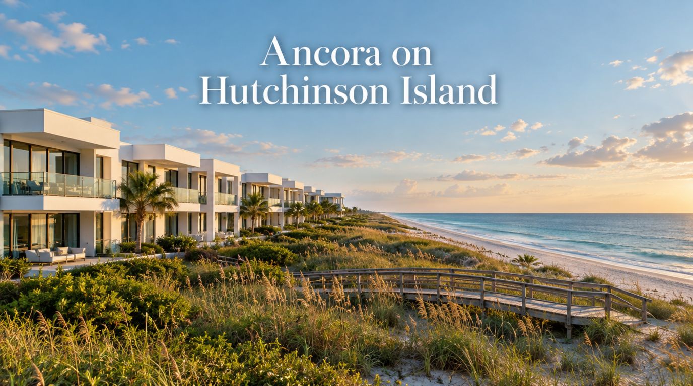 Ancora Hutchinson Island buyer guide, low-rise oceanfront residences behind sea oats and dunes