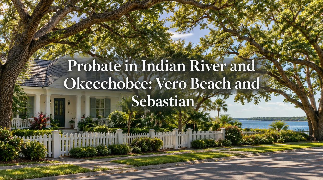 Probate in Indian River County and Okeechobee: Selling an Inherited Home in Vero Beach, Sebastian and Okeechobee