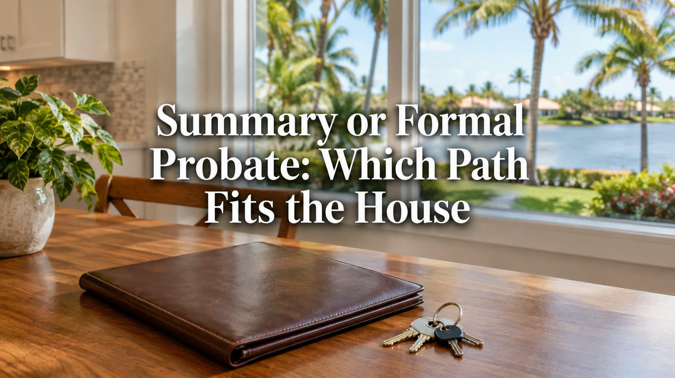 Summary Administration or Formal Administration: Which Florida Probate Path Fits a Port St. Lucie House